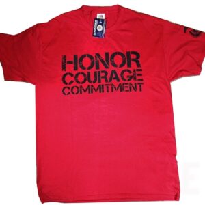 Marine Corps Shirt HONOR COURAGE COMMITMENT Red w EGA 100% Cotton Large USMC