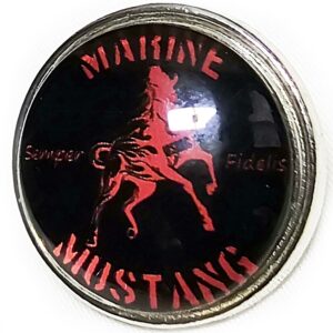 Marine Mustang Enlisted Officer Lapel Pin Alloy Metal Scarlet on Black 1 1/8"