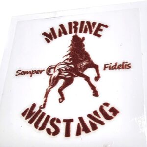Marine Mustang Enlisted Officer UV Transfer Sticker Hollow Scarlet Red 40mm