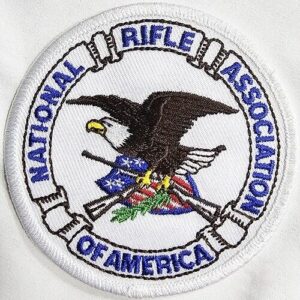 NRA National Rifle Association of America Patch Round White Embroidered Eagle 3"