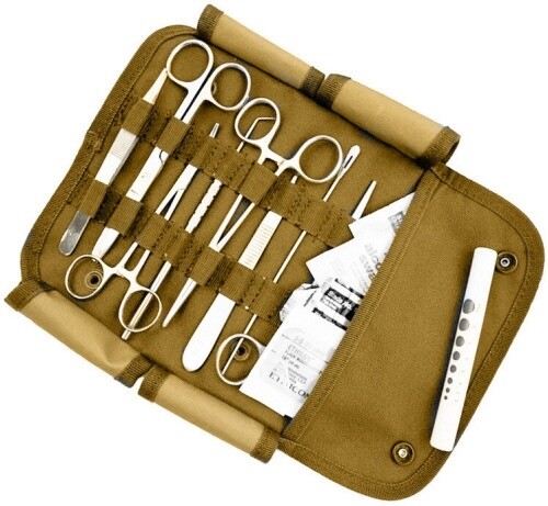 Surgical Kit US Military First Aid Emergency Field Pouch M.O.L.L.E. Strap Tan