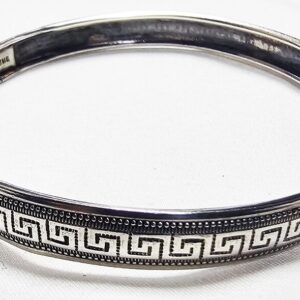 Vintage Sterling Silver 925 Bangle Bracelet Antique Greek Key Greka Handmad 8.2g
