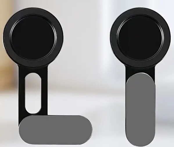 Magnetic Phone Holder to Laptop Aluminum Alloy w the Phone Metal Loop BLACK