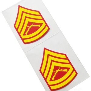 Marine Corps Decal E-7 Gunnery Sergeant GySgt on Clear Sticker x 2 USMC