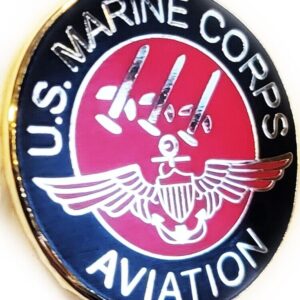 Marine Corps Lapel Pin "U.S. MARINE CORPS AVIATION" 1" Aviator Wings Red USMC