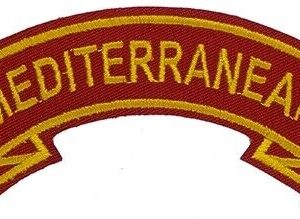 Marine Corps Patch Shoulder Rocker Duty Station MEDITERRANEAN Scarlet Gold USMC