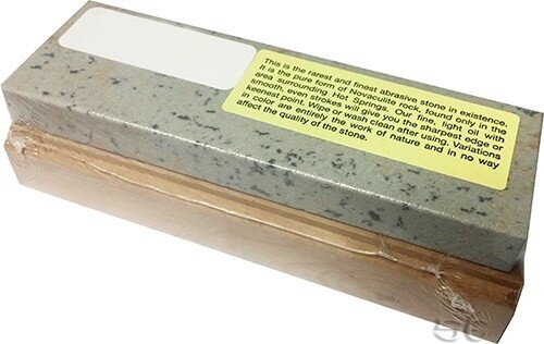 Arkansas Sharpening Stone Whet Oilstone Soft Knife Honing Mounted on Cedar Block