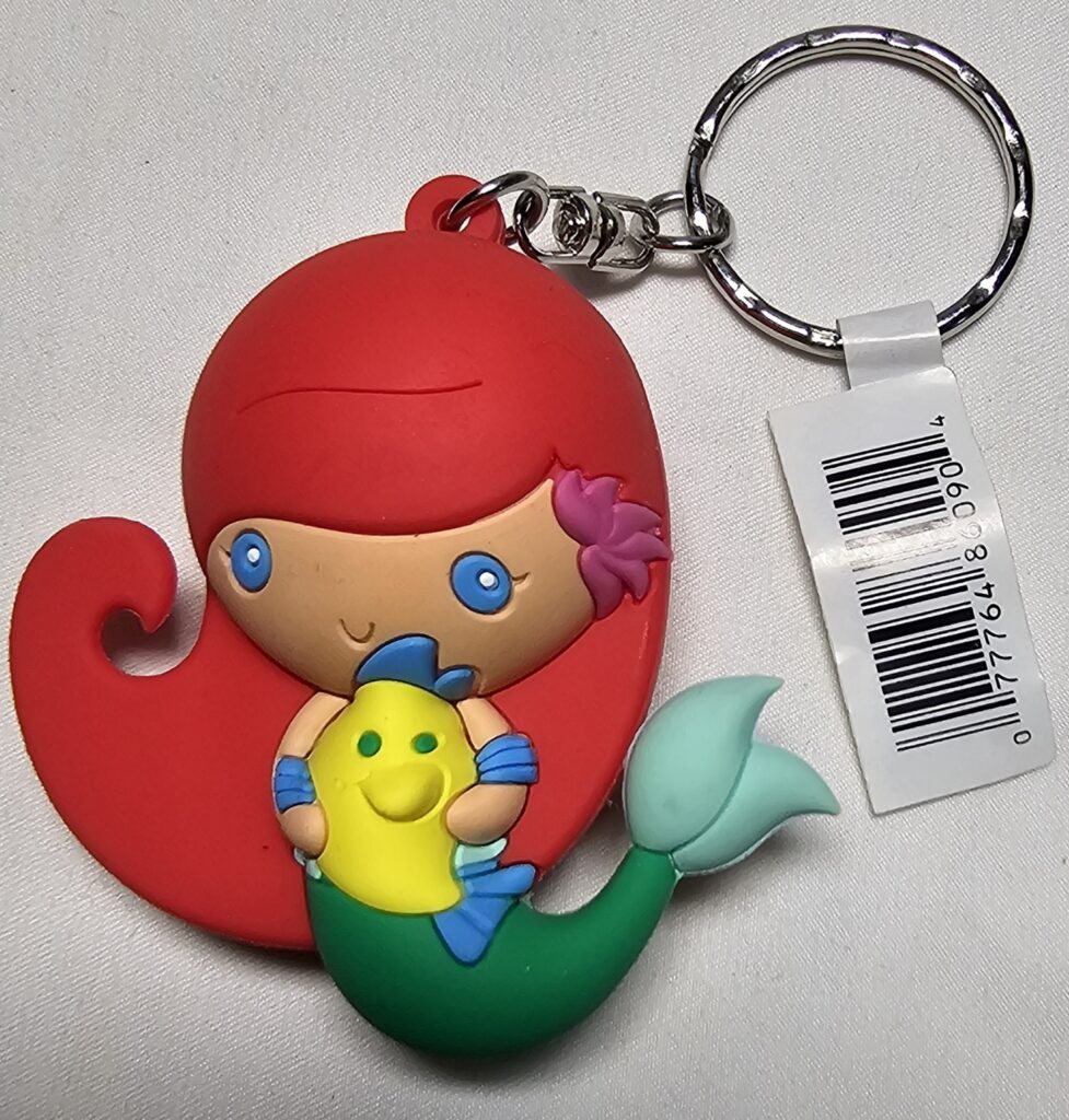 Disney Little Mermaid Arial Flounder Keychain Backpack Hanger Mini Figure 2 5/8"