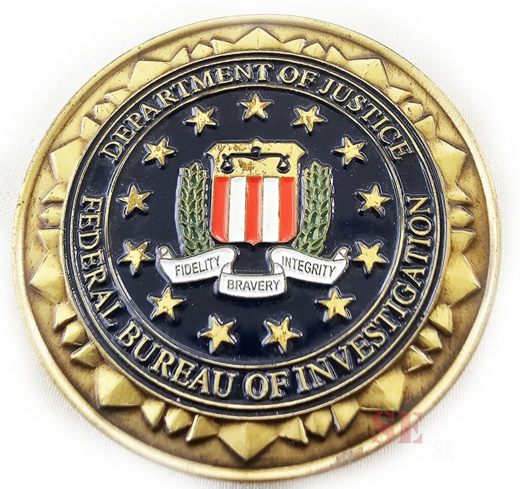 FBI Challenge Coin Federal Bureau Investigations Department Justice Little Rock