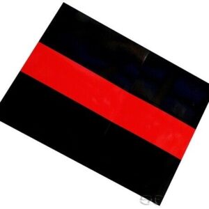Firefighter Fire Rescue Decal Sticker Thin Red Line Support Black Red 4" x 3"
