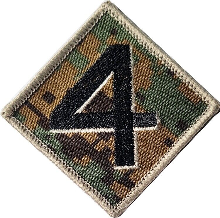 Marine Corps Patch 4th Marine Division Woodland Camo EGA w Wings 3 1/16" USMC