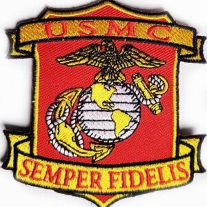 Marine Corps Patch Shield Crest U.S.M.C. SEMPER FIDELIS w EGA Embroidered USMC