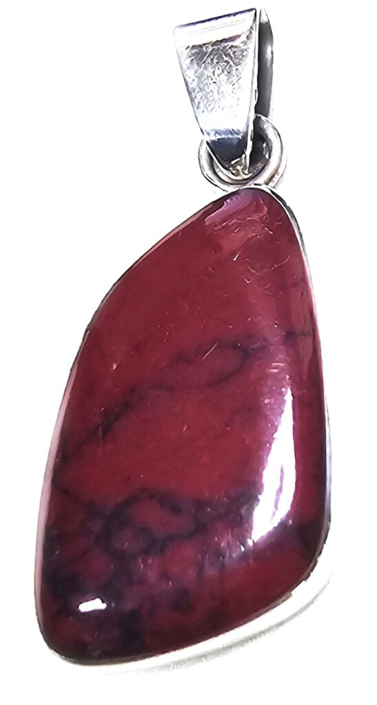 Red Jasper Pendant Sterling Silver Gemstone ATI Mexico Vintage 925 8.55g 50mm