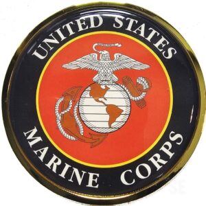Marine Corps Auto Emblem Chrome Plated Metal Made USA Crest United States USMC