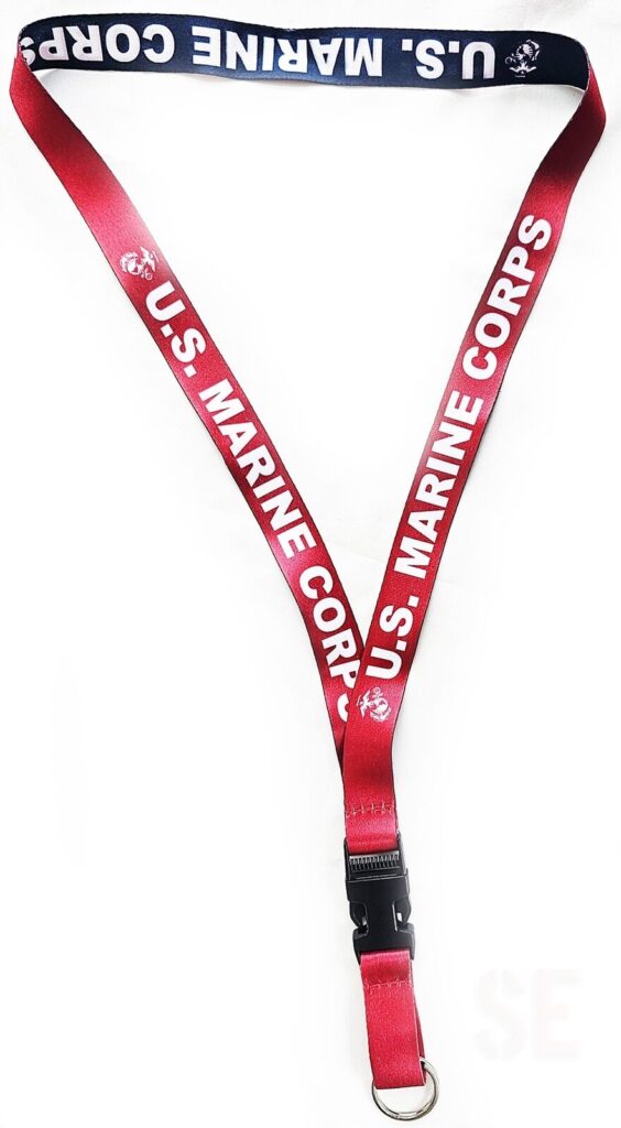 Marine Corps Neck Lanyard Keychain w Quick Release Buckle Red Blue USMC