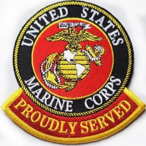 Marine Corps Patch PROUDLY SERVED w Crest 4 1/8" United States USMC