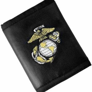 Marine Corps Wallet Embroidered Tri-Fold Front ID Compartment Embroidered USMC