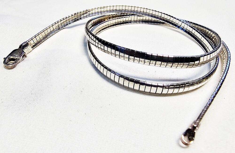 Necklace Sterling Silver Omega Snake Vintage MILOR ITALY 925 19" 50mm 20.3 grams