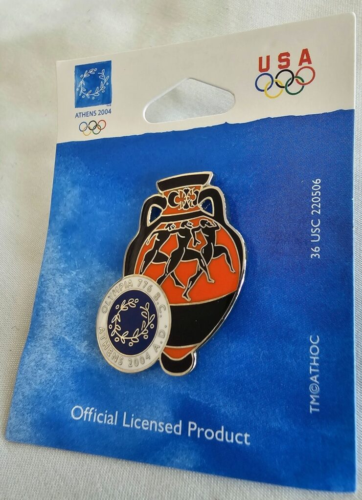 Official Licensed Olympic Games Pin Athens 2004 Olympia 776 BC 2004 AD Urn